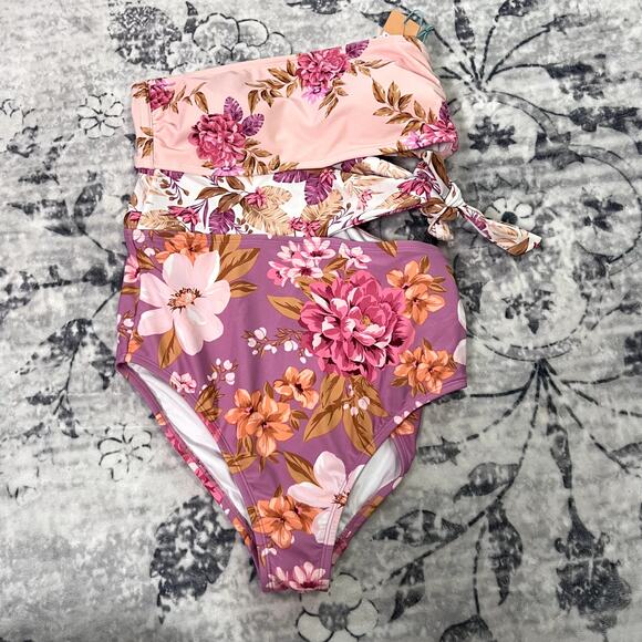 Kona Sol Side Tie Strapless One Piece Sz M - Picture 3 of 7